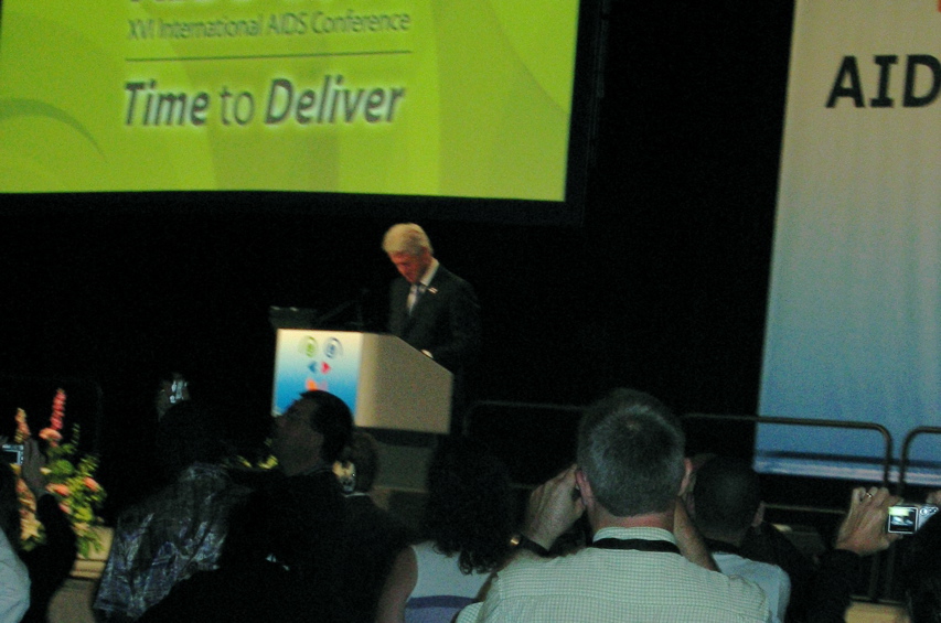 Bill Clinton addressing the participants