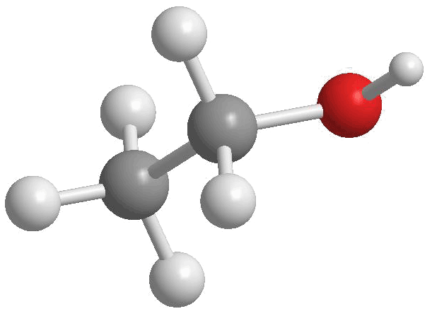 ball and stick diagram of ethanol