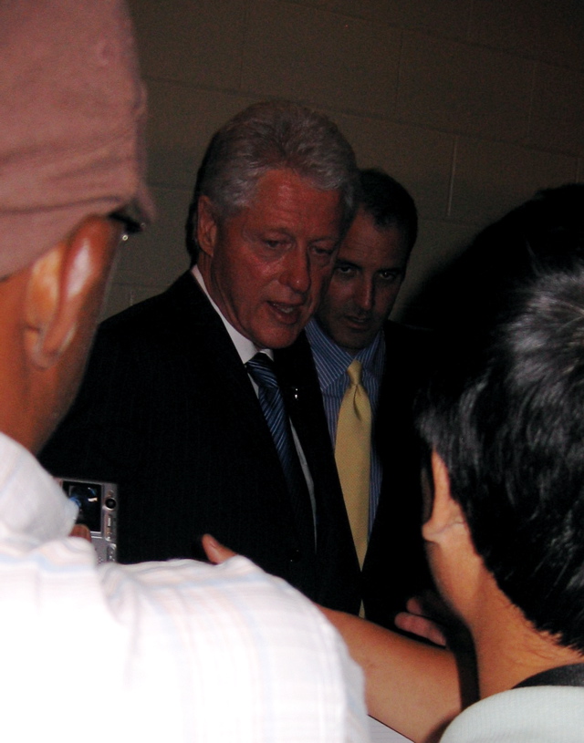 President Clinton trying to leave